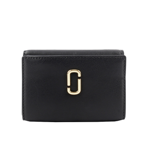 MARC JACOBS The J Marc 平滑皮革迷你三折短夾/黑色
