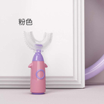 【JAR嚴選】萌趣火箭幼兒U型牙刷(加贈刷頭*2)-粉色, 粉色, large