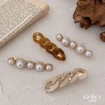 【Gulicc】古莉可 髮夾 復古鍊條氣質珍珠瀏海夾組(2入), , large