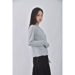 (S) jenny eyelet韓牌質感木耳邊綠色長袖上衣二手衣, , large