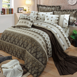 【多利寶寢具】FITNESS 精梳棉雙人加大七件式床罩組-塞納風情-咖, , large