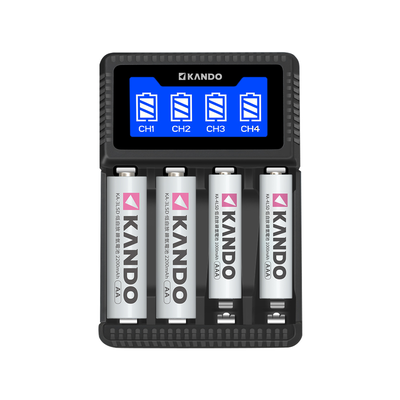 KANDO 3號 4號 充電電池 鎳氫 液晶顯示 四槽充電器 (C4)