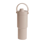 【A&R】316不鏽鋼陶瓷款保溫保冷水杯附吸管 730ML - 淺奶咖, , large