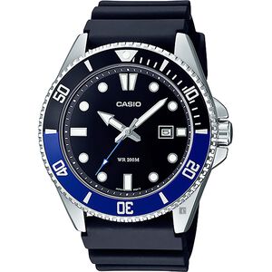 CASIO 卡西歐 新槍魚 200米潛水錶-黑藍水鬼  MDV-107-1A2