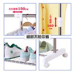 【雙手萬能】不鏽鋼可伸縮單桿置衣架(曬衣 曬被 衣桿 晾曬 防滑 附滾輪), , large