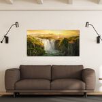 【御畫房】天瀑之三 國家一級畫師手繪油畫60×120cm(VF-149), , large