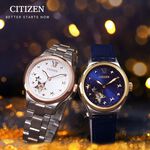 CITIZEN 星辰 星形鏤空機械女錶-34mm PC1009-27M, , large