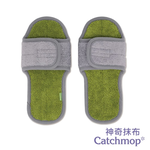 〔得來亞〕Catchmop神奇拖鞋(1雙)-橄欖綠 / 韓國專利倒勾設計，一邊走路一邊拖地輕鬆吸附不費力, 橄欖綠, large