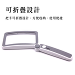 Handheld Foldable Magnifier – Optical Acrylic Lens, 10 LED Lights, Foldable Handle, , large