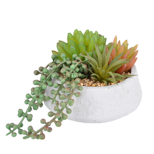 【YU Living】人造多肉植物水泥盆栽 仿]真植物盆栽 4吋