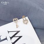 【Gulicc】古莉可 耳環 鑰匙鑲鑽愛心耳環, , large