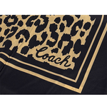 COACH 獵豹紋路圖案真絲方巾/淺棕褐色/黑色, , large