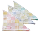 [Kaimei Cotton] Pure cotton soft gauze small square scarf-color pattern 20 pieces random set, , large