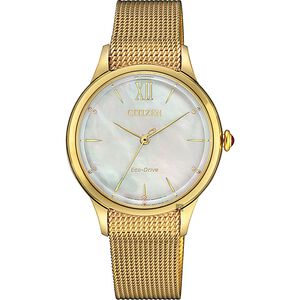CITIZEN 星辰 L系列光動能女錶-金 EM0812-89D