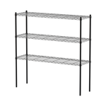 【Y HOUSE】120x35x120cm Lightweight Three-layer Iron Rack Iron Rack Shelf - Painted Black, , large
