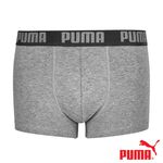 PUMA 平口內褲 1件組 彪馬 跳豹 男內褲 平角內褲 修身 防捲邊 貼合 耐穿 柔軟 棉質 排汗 透氣 抗菌 黑 灰, , large
