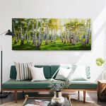 【御畫房】榮白樺林之春 國家一級畫師手繪油畫60×120cm(VF-59), , large