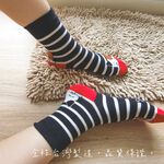 [Kaimei Cotton Industry] 8 pairs of sets, random and excellent, MIT made in Taiwan, exquisitely designed pure cotton straight women's socks, two-color cat style, , large