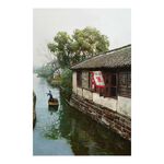 【御畫房】江南水鄉 國家一級畫師手繪油畫60×90cm(VF-29), , large