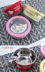 Hello Kitty304不鏽鋼圓形保鮮餐碗-大-粉紅色-3入, , large