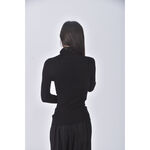 (S) amyy studios質感羊毛純羊毛黑色短袖上衣二手衣, , large