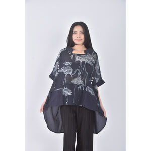 (L) gd shop棉質純棉藍色短袖上衣二手衣