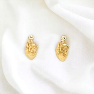 【Angel & Me】真心 愛心 心臟 s925 純銀 厚鍍 24k純金 一對 耳環 耳夾 禮物