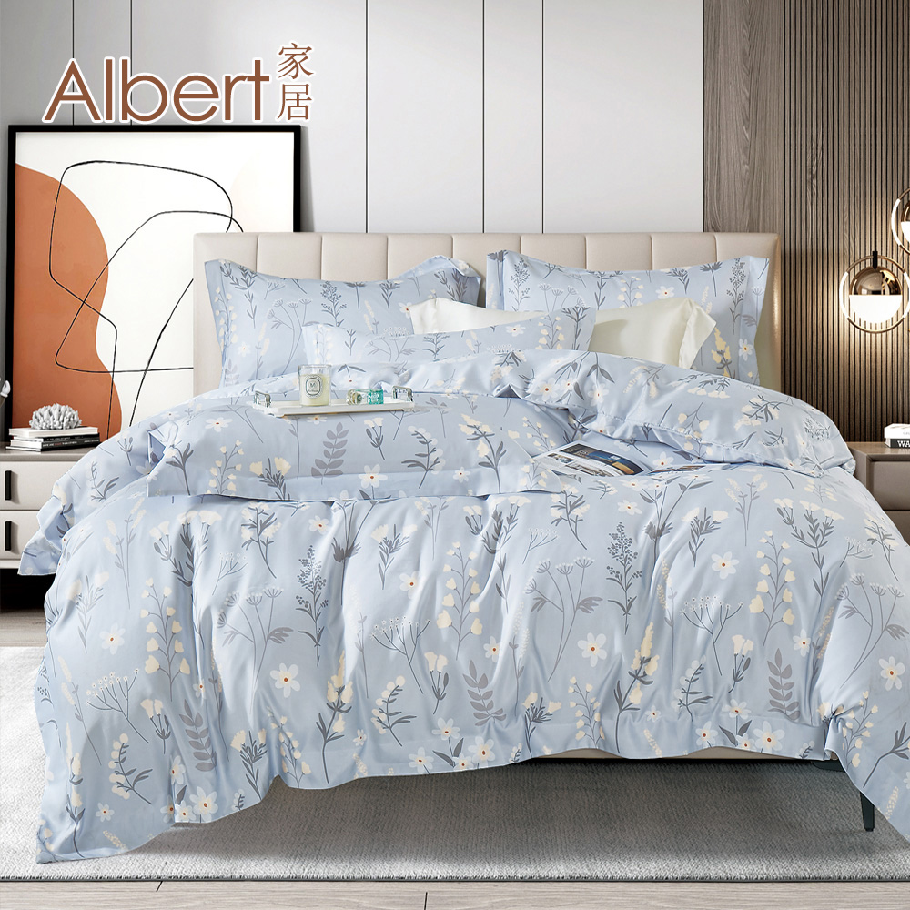 【Albert家居】天絲萊賽爾纖維床包+枕套組-加大6尺 多款任選 (吸濕排汗/40支200織), , large