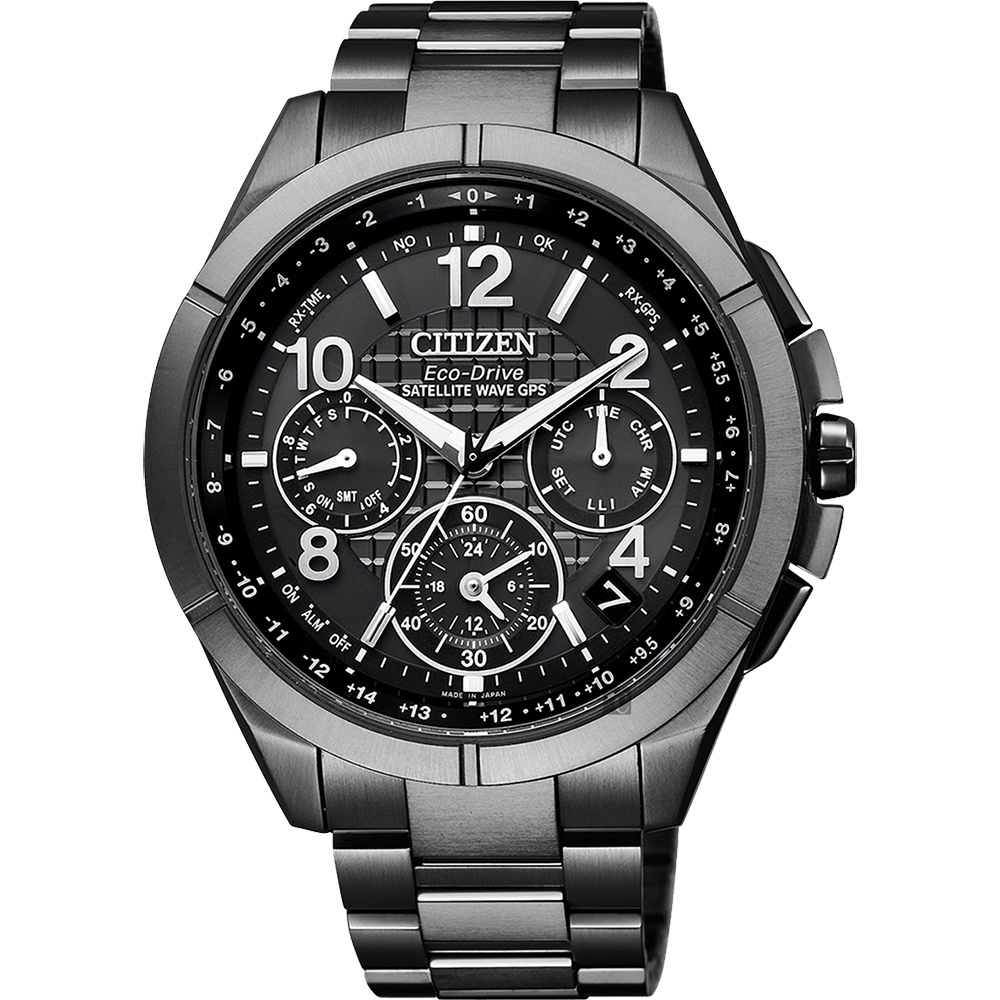 CITIZEN 星辰 光動能鈦GPS衛星對時手錶-黑/43mm CC9075-52F, , large