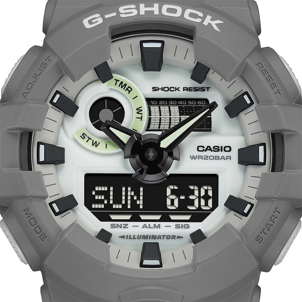 CASIO 卡西歐 G-SHOCK 綠光系列運動手錶 GA-700HD-8A, , large