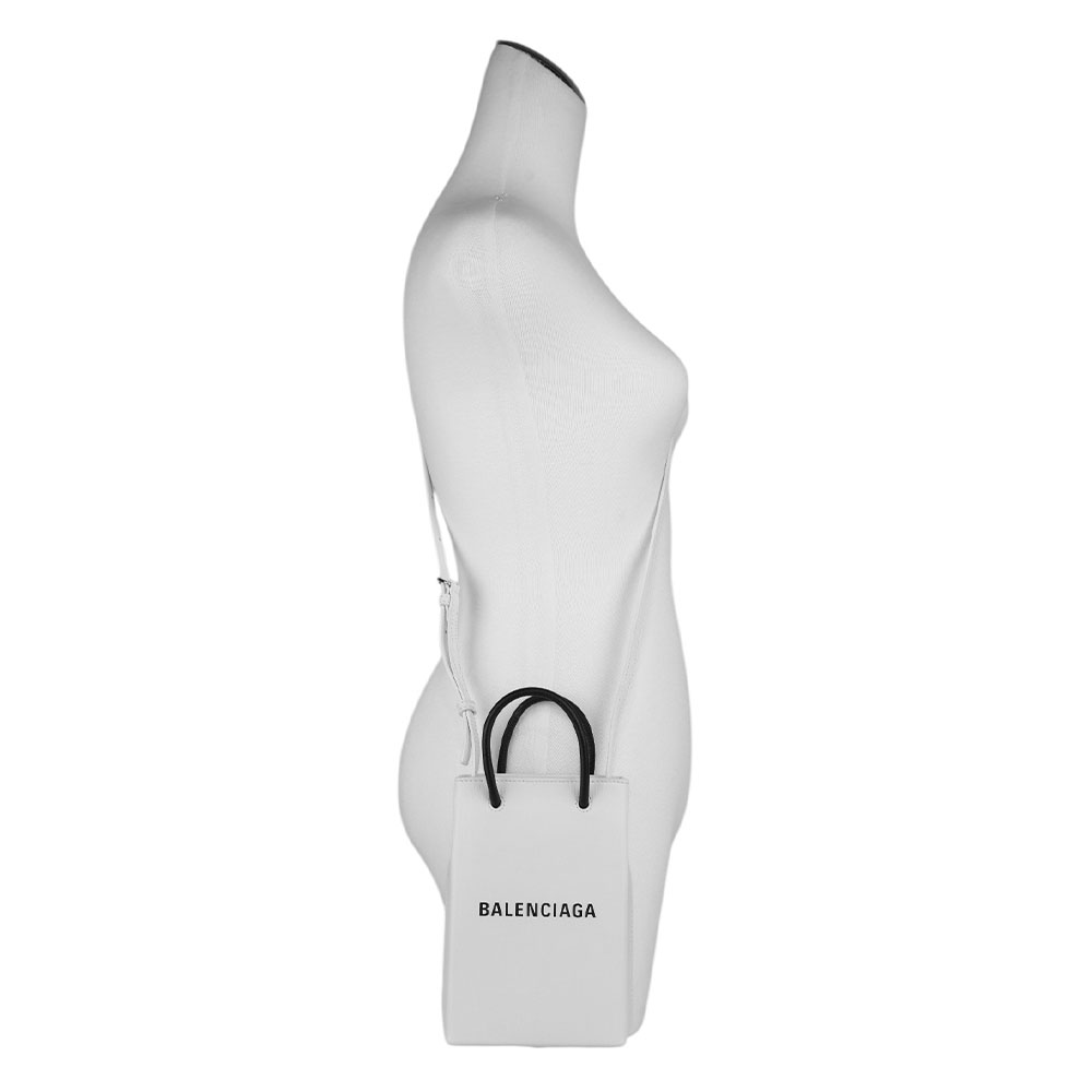 BALENCIAGA Logo購物手機袋/白色, , large