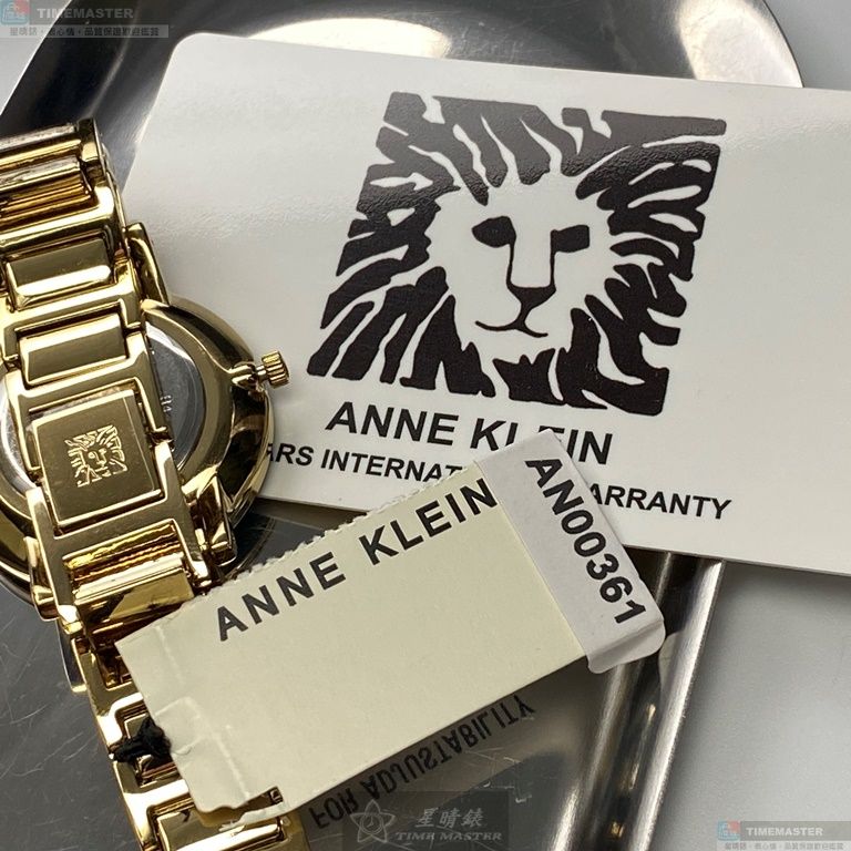 [星晴錶業]AnneKlein手錶,26mm,AN00361藍綠錶面金色錶殼金色合金錶帶款, , large