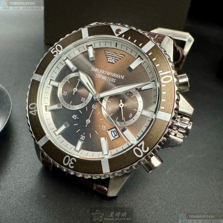 [星晴錶業]ARMANI手錶,42mm,AR00082古銅色錶面古銅色錶殼銀色精鋼錶帶款, , large