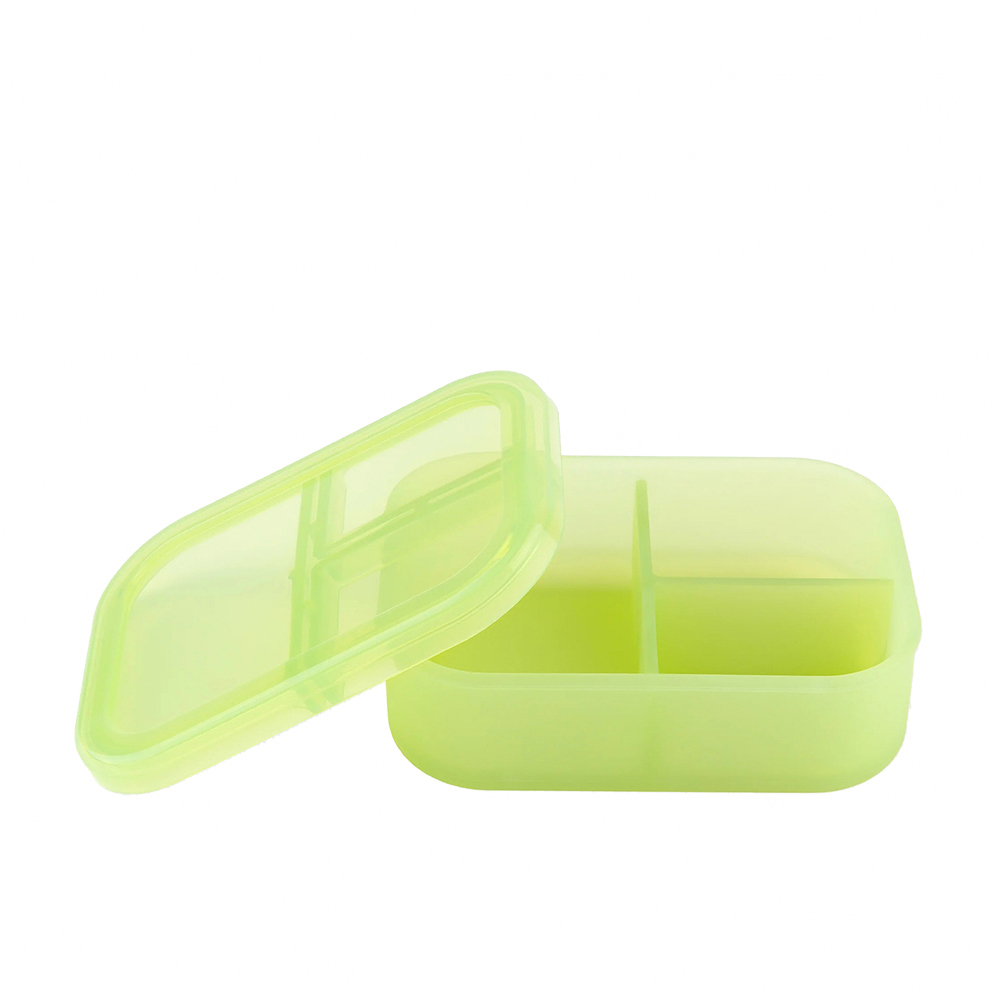 Bumkins 矽膠分格便當盒-果凍綠, 果凍綠, large