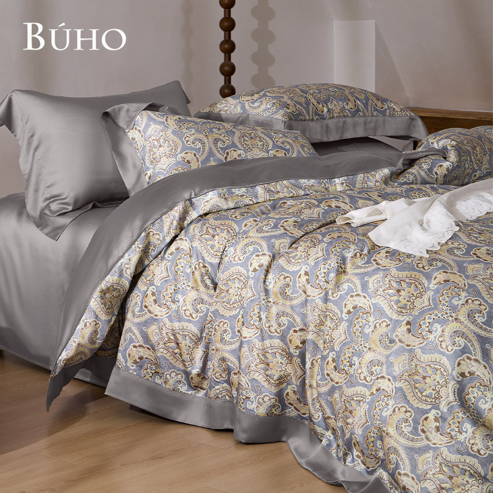 BUHO "Kardier" 60-count 100% TENCEL pure Tencel fully cotton-padded reversible comforter winter pack - double size, , large