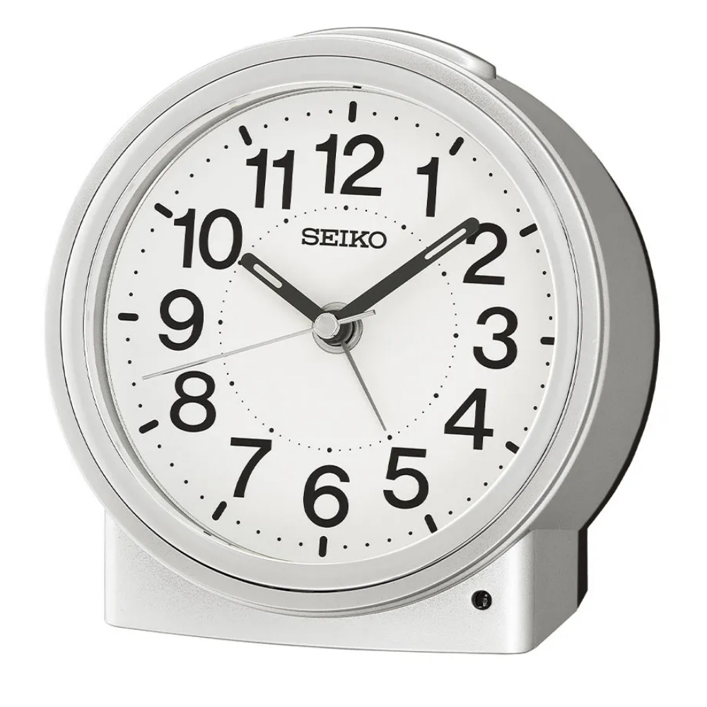 SEIKO 精工 滑動式秒針嗶嗶聲靜音貪睡鬧鐘 QHE199S