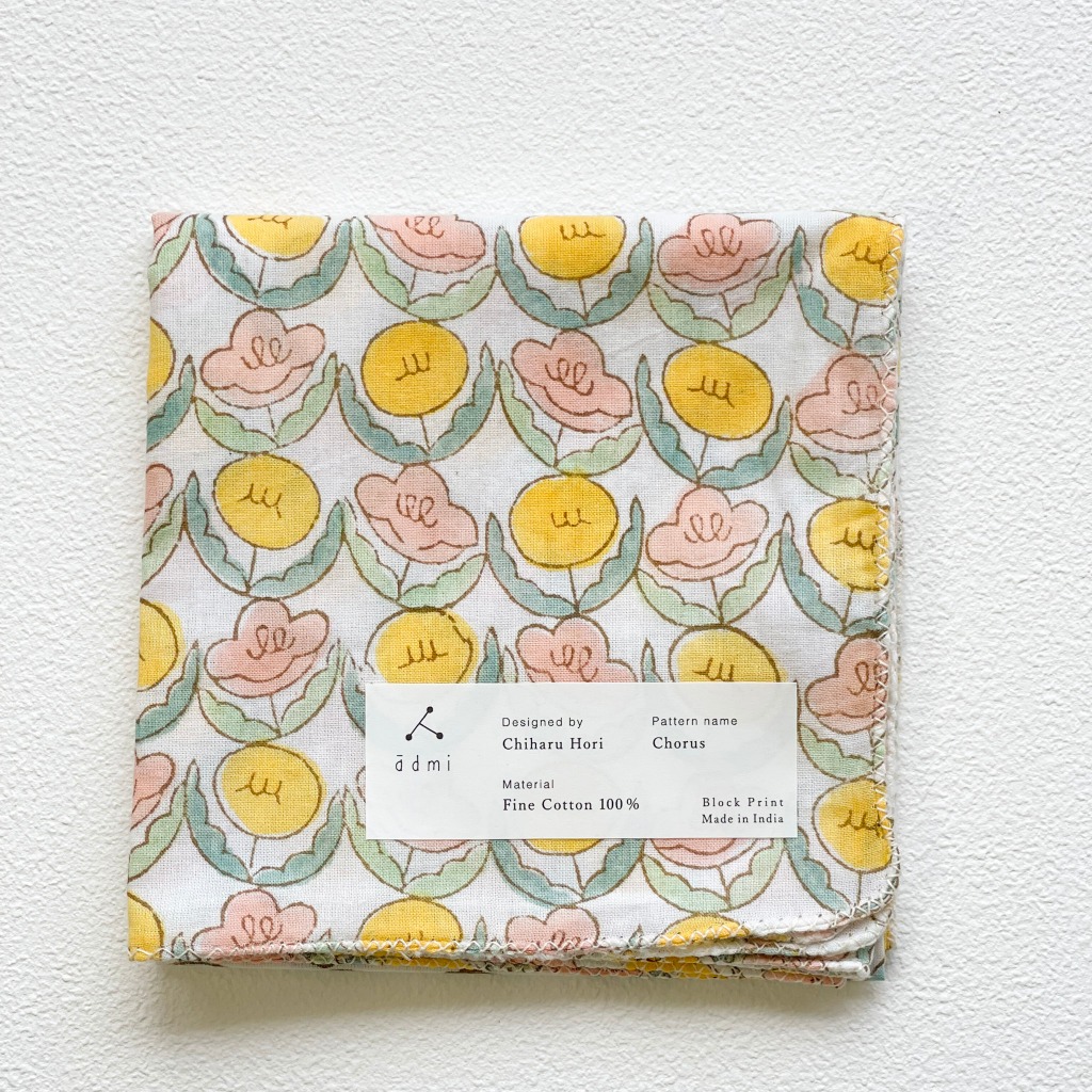 日本設計/印度製造 admi 全棉 方形 45x45 cm 手帕 手巾 (Chorus 02), , large