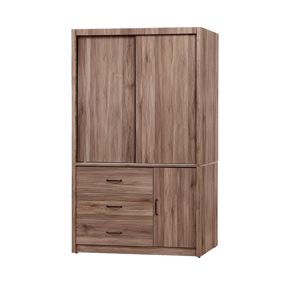 【唯熙傢俱】艾妲灰橡色4x7尺衣櫃