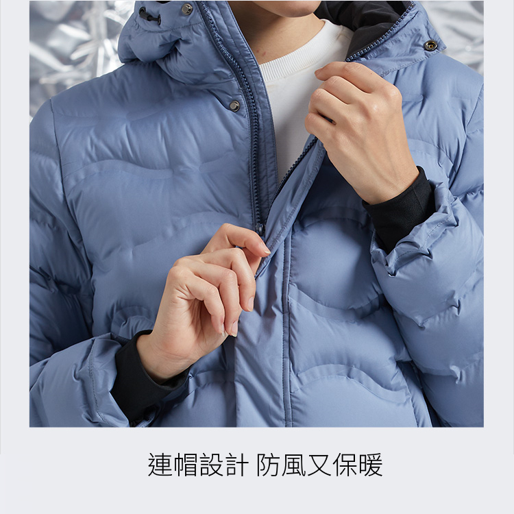 【TECTOP 探拓戶外】12145310女款長版無縫連帽羽絨外套～時尚長版連帽設計、無縫防風、防潑水、白鴨絨, , large