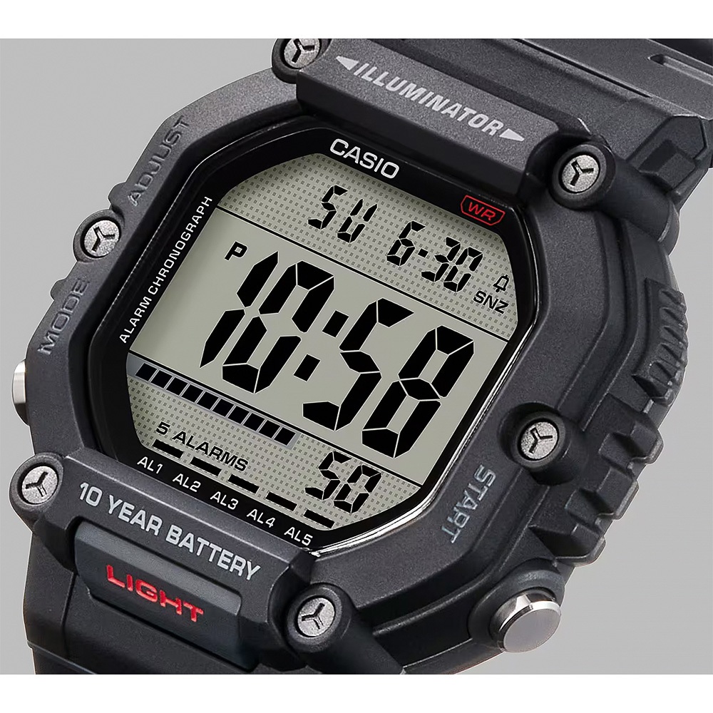 CASIO 卡西歐 大屏幕顯示 10年電力手錶-黑 AE-1600H-1AV, , large