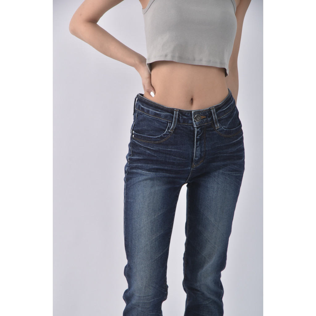 (M) 丹寧牛仔簡約藍色長褲二手衣, , large