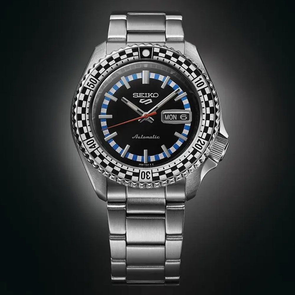 SEIKO 精工 5 Sports SKX 賽車方格旗機械錶-黑 4R36-15K0D(SRPK67K1), , large