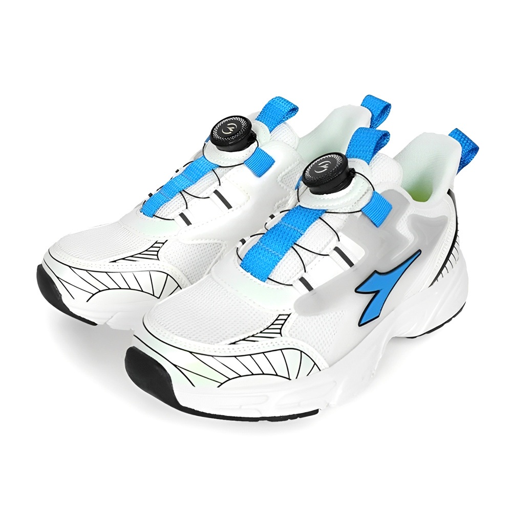 DIADORA迪亞多那 大童時尚運動鞋 童運動鞋 童鞋 旋鈕式鞋帶 寬楦 透氣 保護後跟 吸震 減壓 黑黃 白藍 粉紫, , large