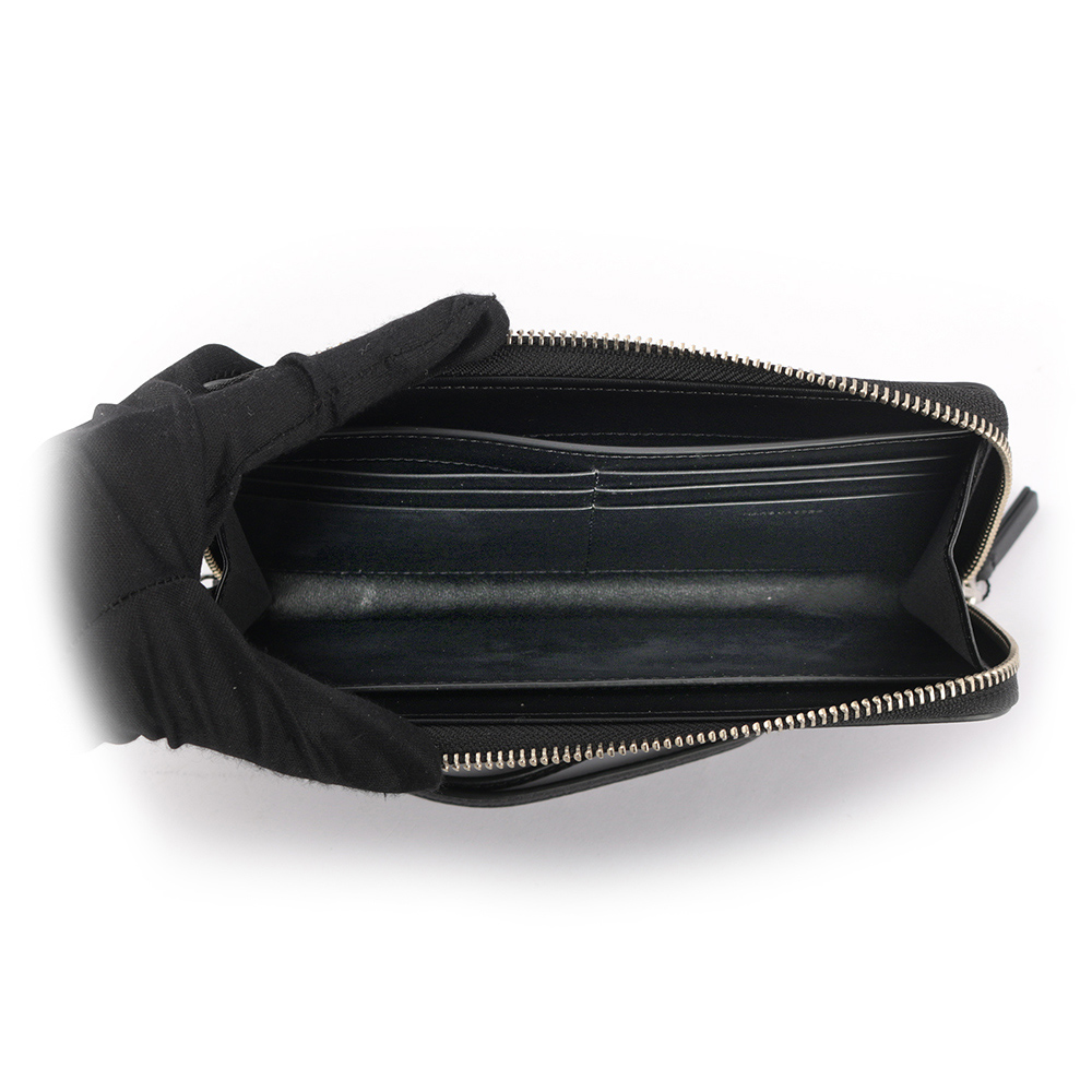 MARC JACOBS THE SLIM 84 山羊皮撞色附提把長夾/黑色, , large