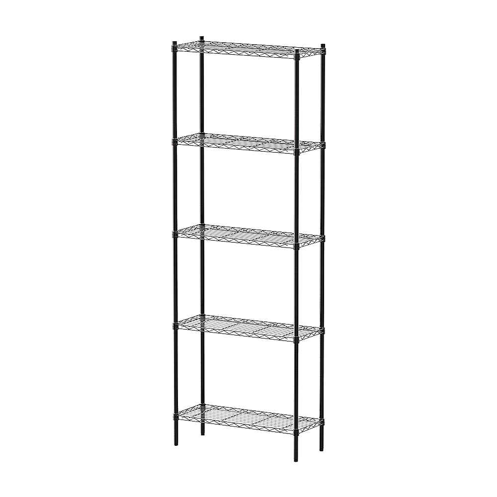 【Y HOUSE】76x30x210cm Lightweight Five-Layer Iron Rack Iron Rack - Painted Black, , large