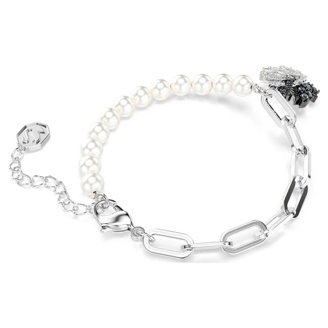 SWAROVSKI 施華洛世奇 Swan 黑白天鵝 愛與美水晶珍珠手鍊(5705720), , large
