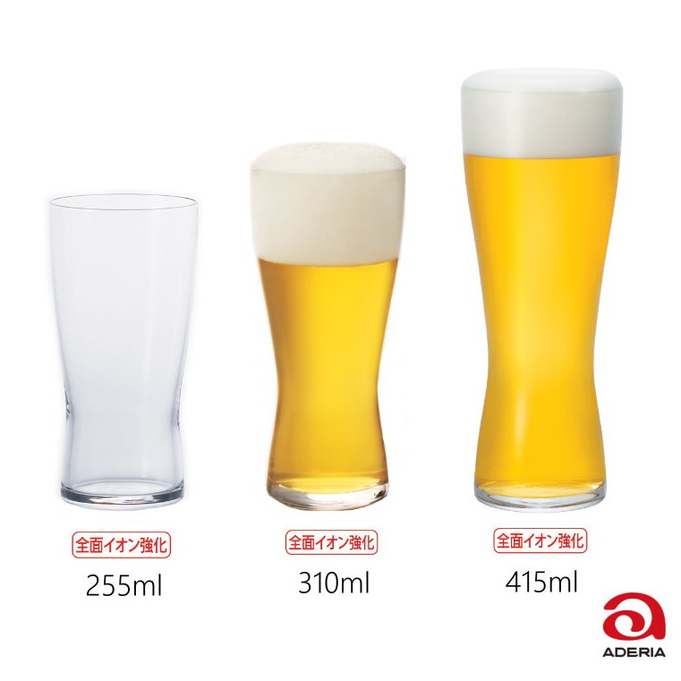 日本ADERIA 強化薄口啤酒杯 共三款 金益合Drink eat, , large