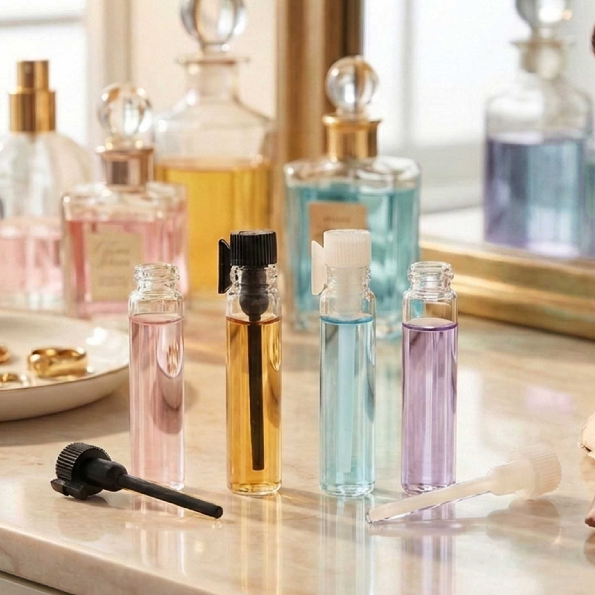 1ml 玻璃香水分裝瓶 試聞瓶 精油分裝 隨身瓶 樣品瓶 小香瓶 迷你瓶 旅行分裝 玻璃瓶 防漏 隨身攜帶 精油瓶 體驗, , large