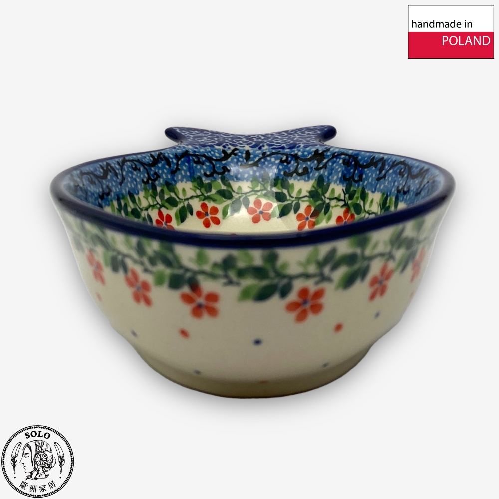 【SOLO Vintage】CA Polish Pottery 16cm Fish Bowl Sauce Plate Jewelry Plate Chopstick Rack Red Princess Series, , large