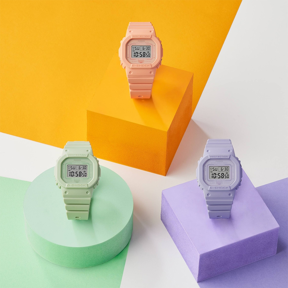 CASIO 卡西歐 G-SHOCK 珊瑚粉橘方形女錶 GMD-S5600BA-4, , large